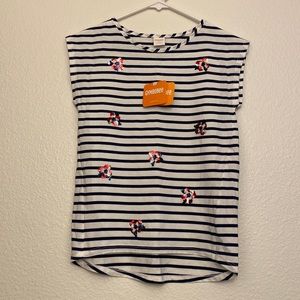 Gymboree NWT Blue and White striped shirt - Silver, Red, White and Blue sequins